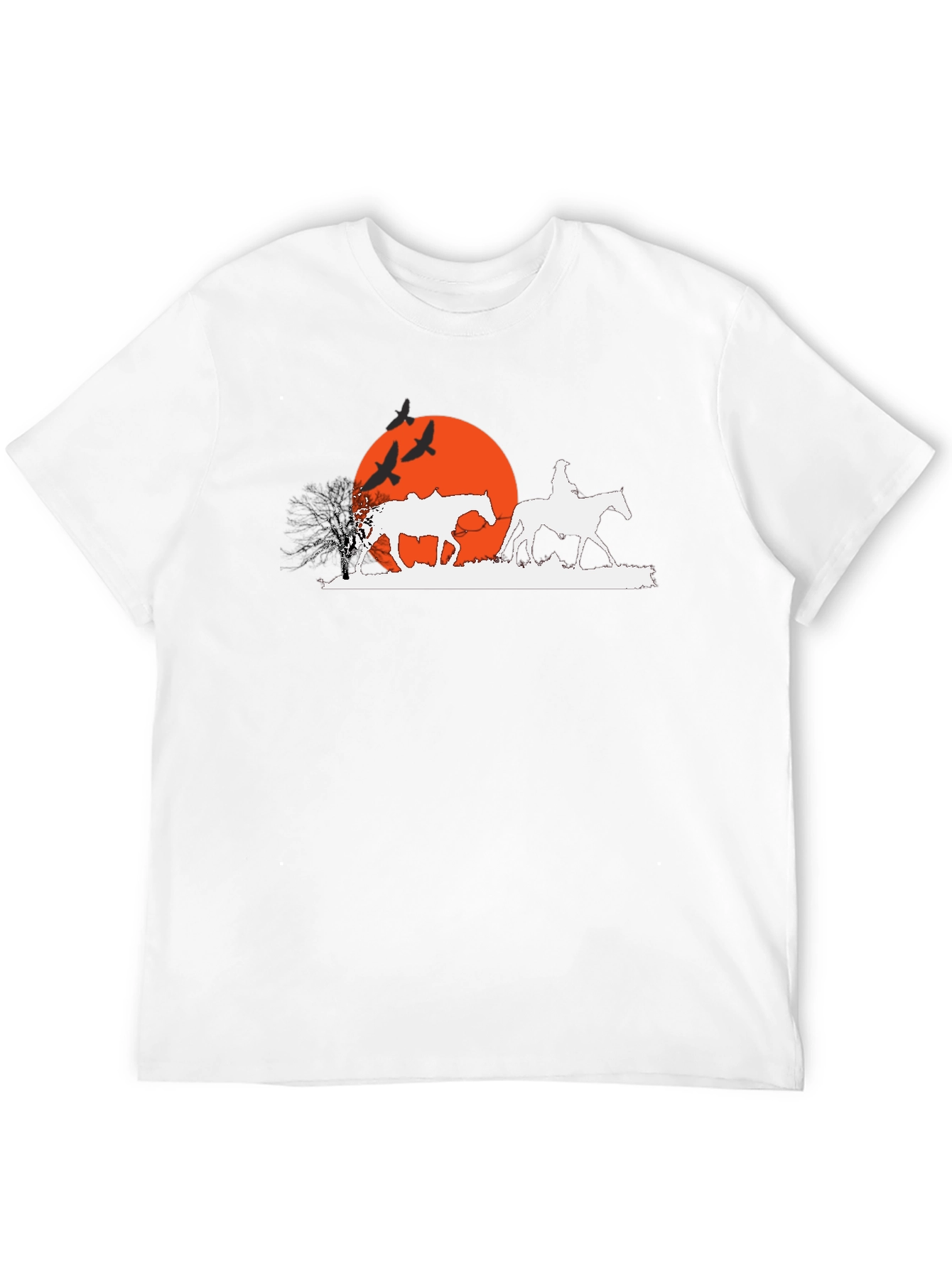 Sunset Rider Graphic T-Shirt - Western Theme Tee