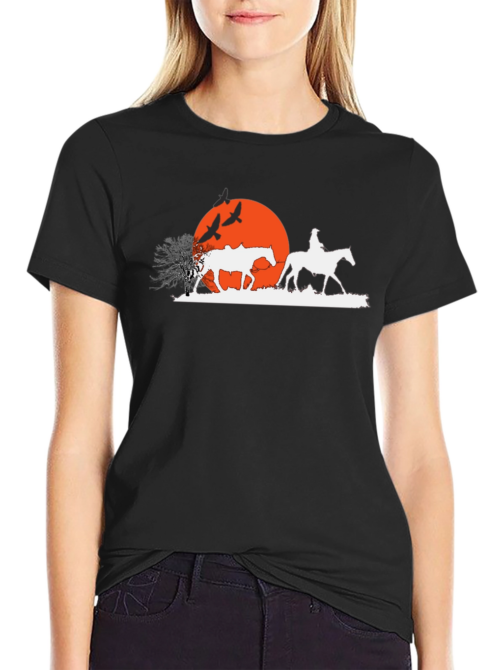 Sunset Rider Graphic T-Shirt - Western Theme Tee