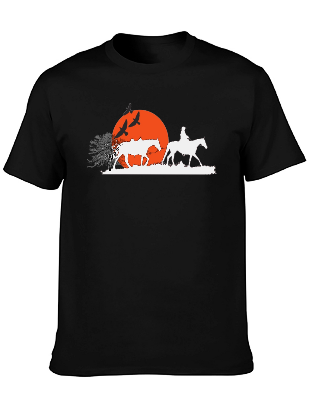 Sunset Rider Graphic T-Shirt - Western Theme Tee