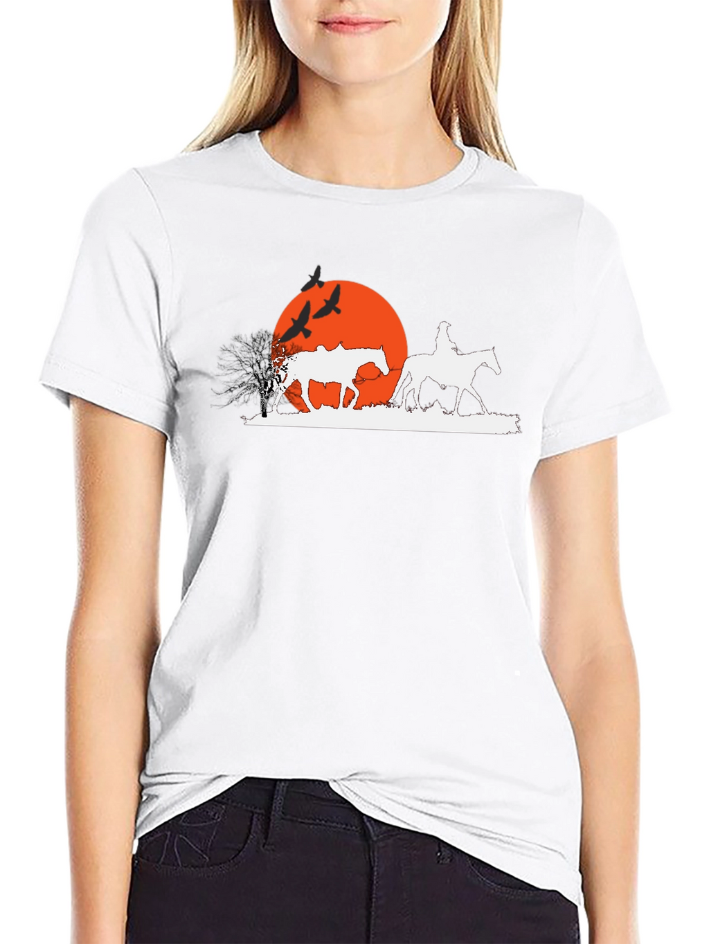 Sunset Rider Graphic T-Shirt - Western Theme Tee