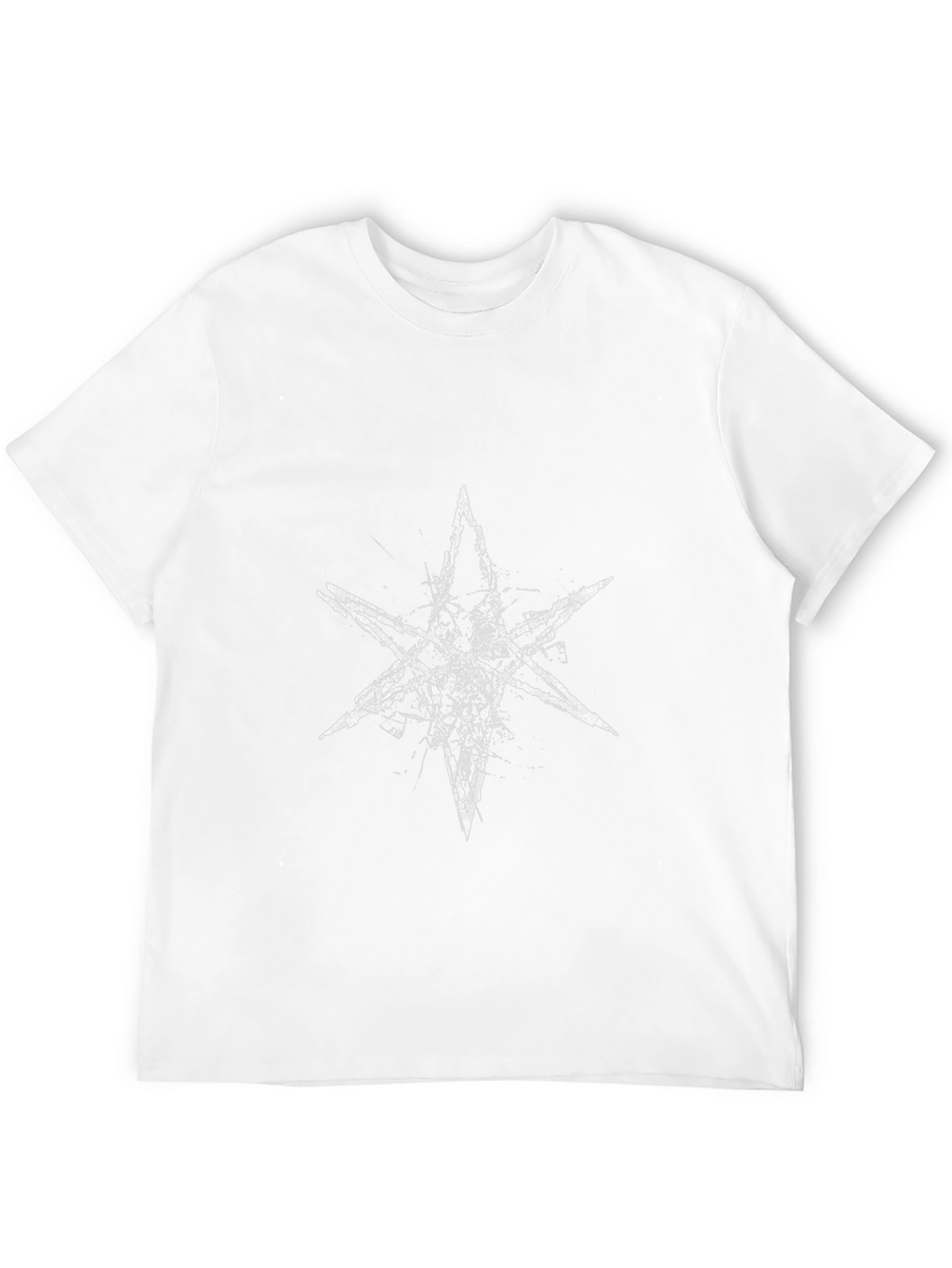 Distressed Star Graphic Tee - Black Cotton T-Shirt