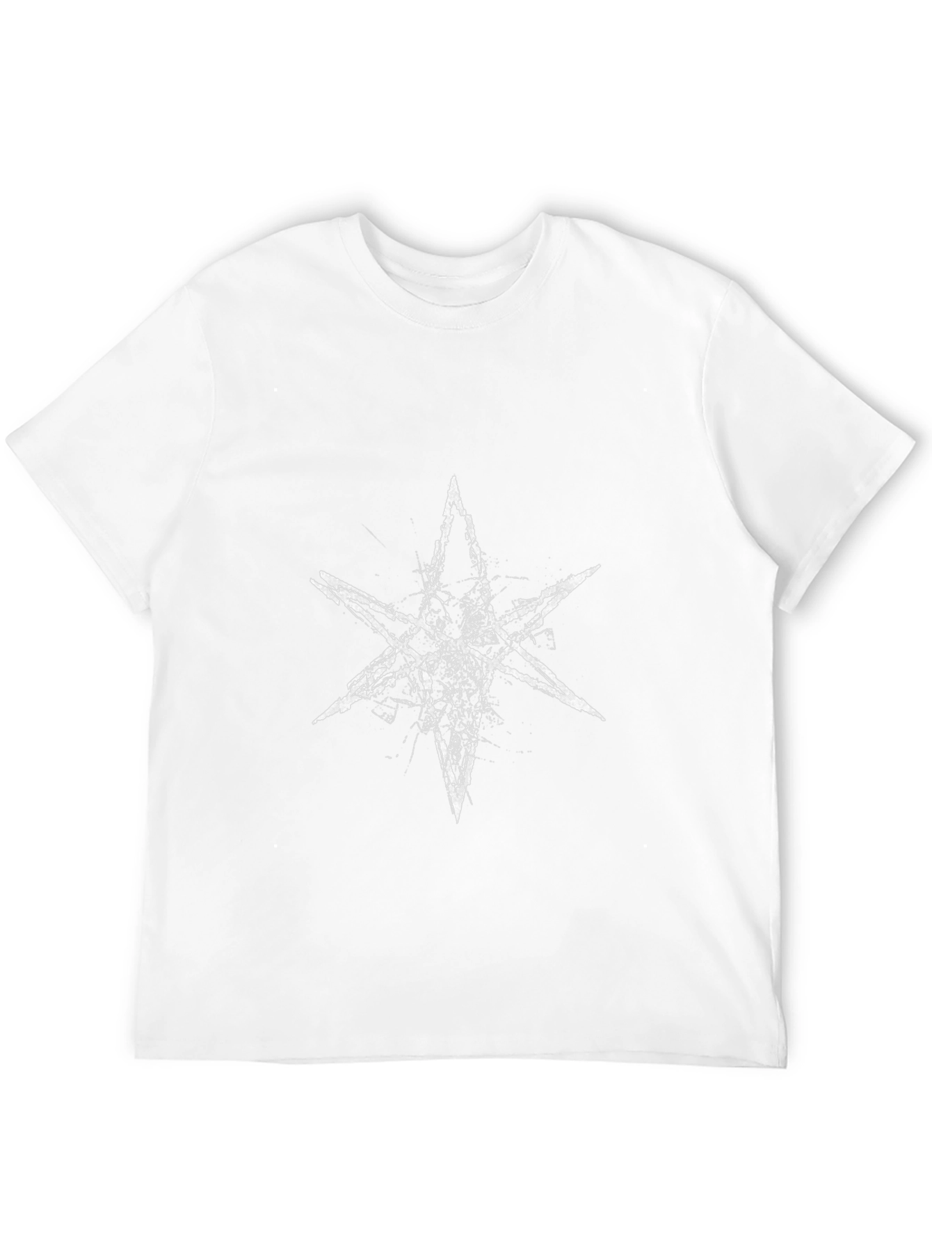 Distressed Star Graphic Tee - Black Cotton T-Shirt