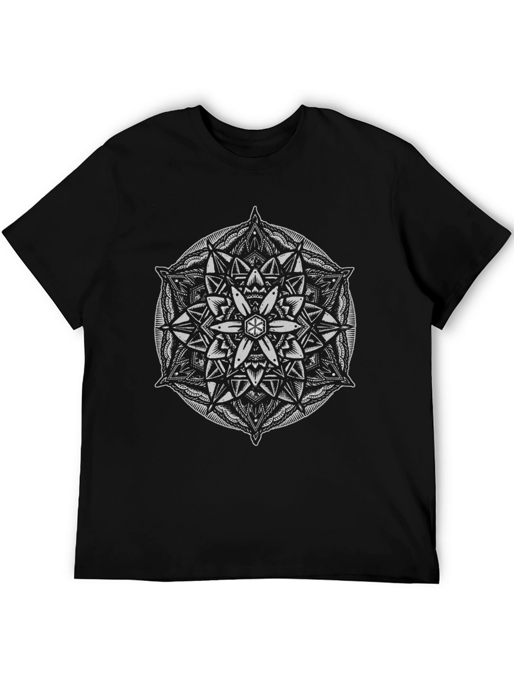 Mandala Graphic Black T-Shirt - Artistic Geometric Design