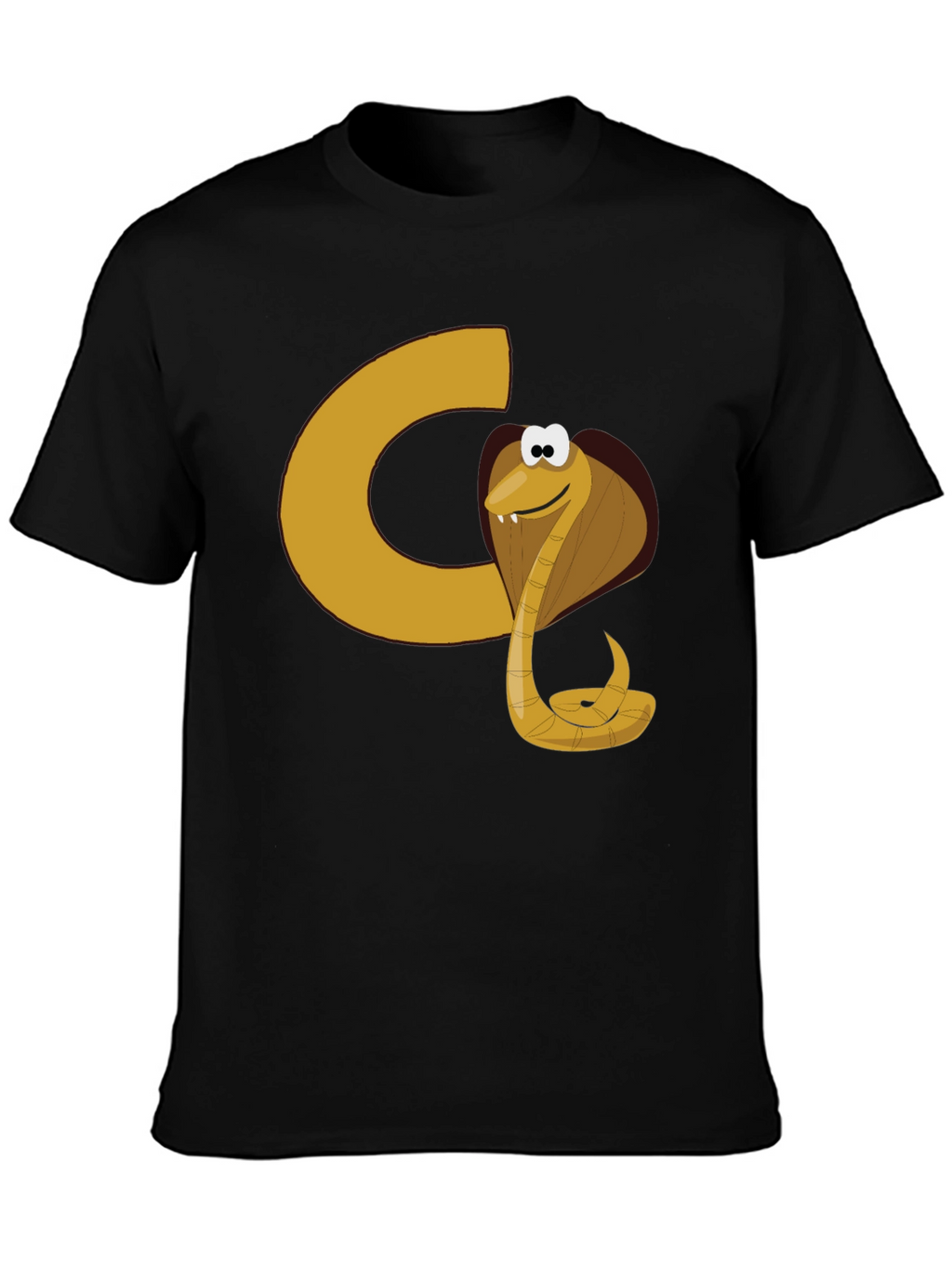 Cartoon Cobra Graphic Tee - Black