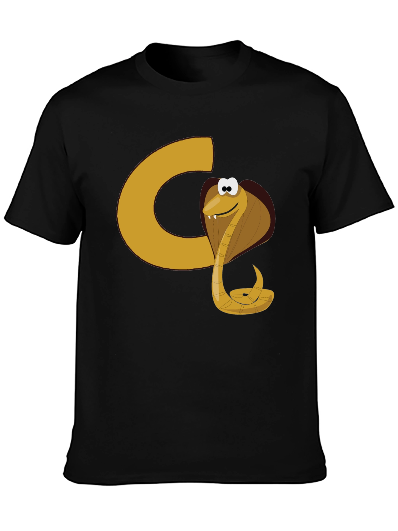 Cartoon Cobra Graphic Tee - Black