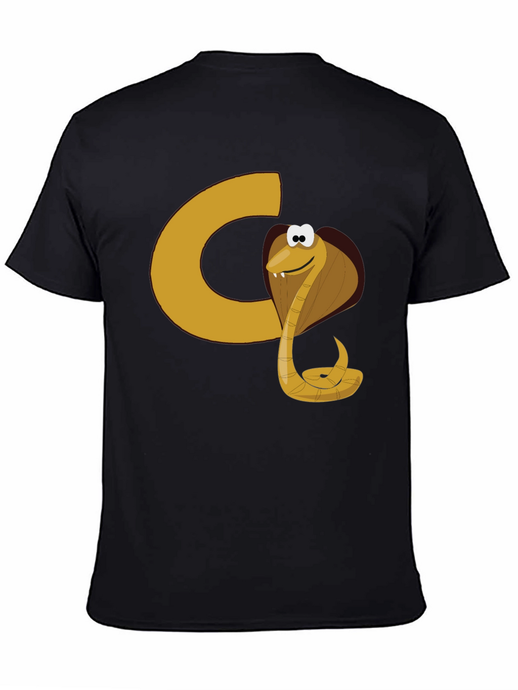 Cartoon Cobra Graphic Tee - Black