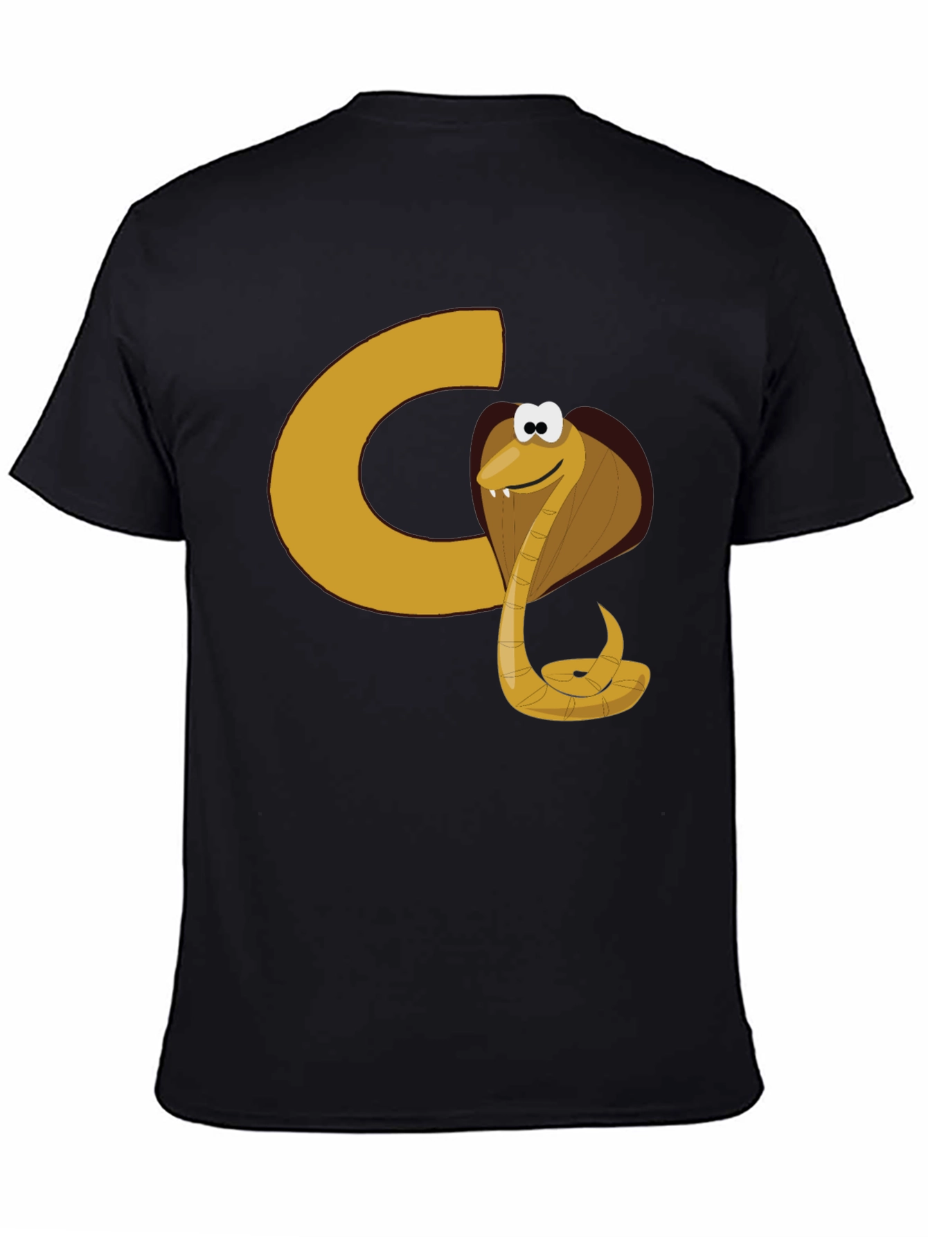 Cartoon Cobra Graphic Tee - Black