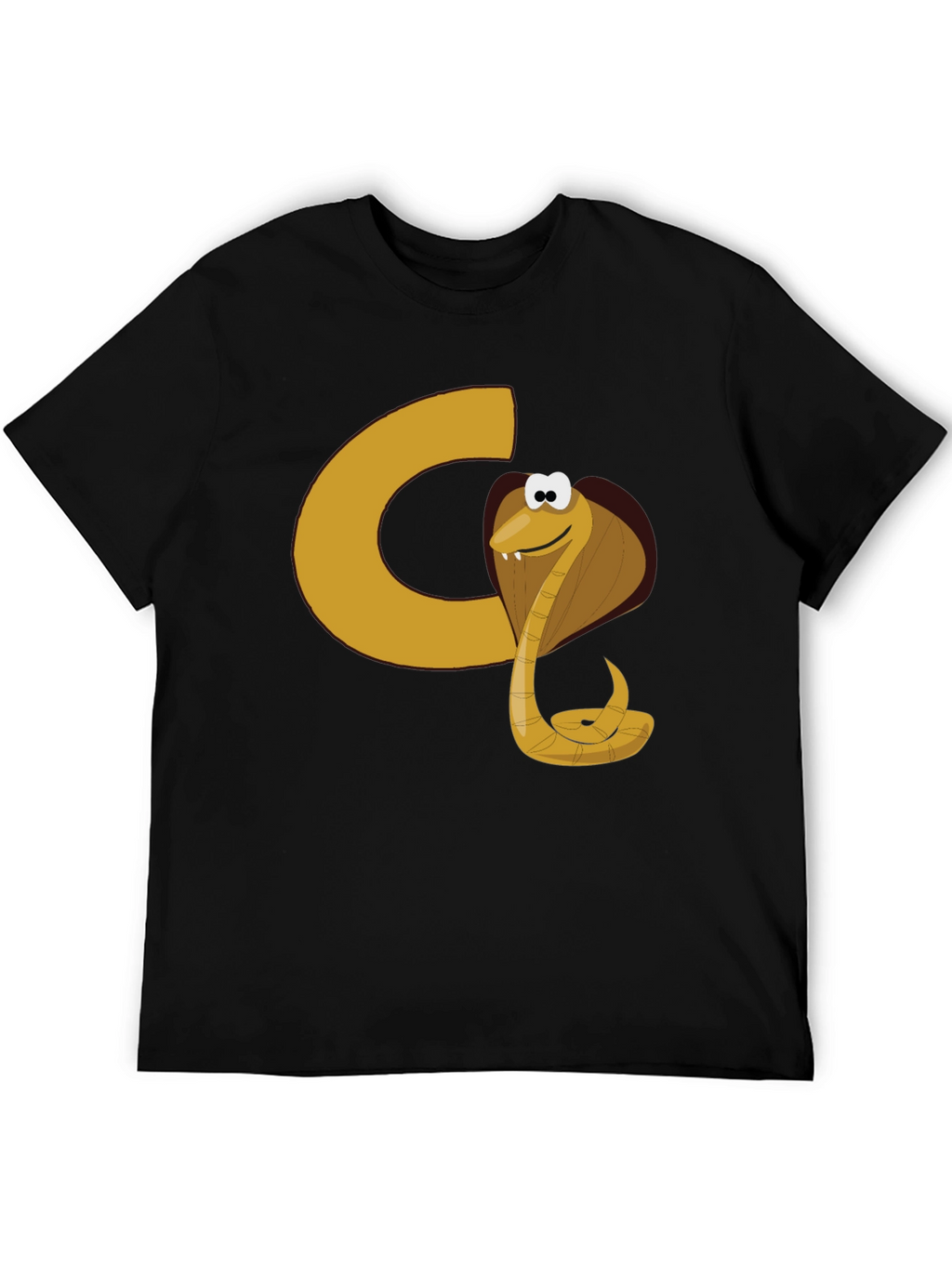 Cartoon Cobra Graphic Tee - Black