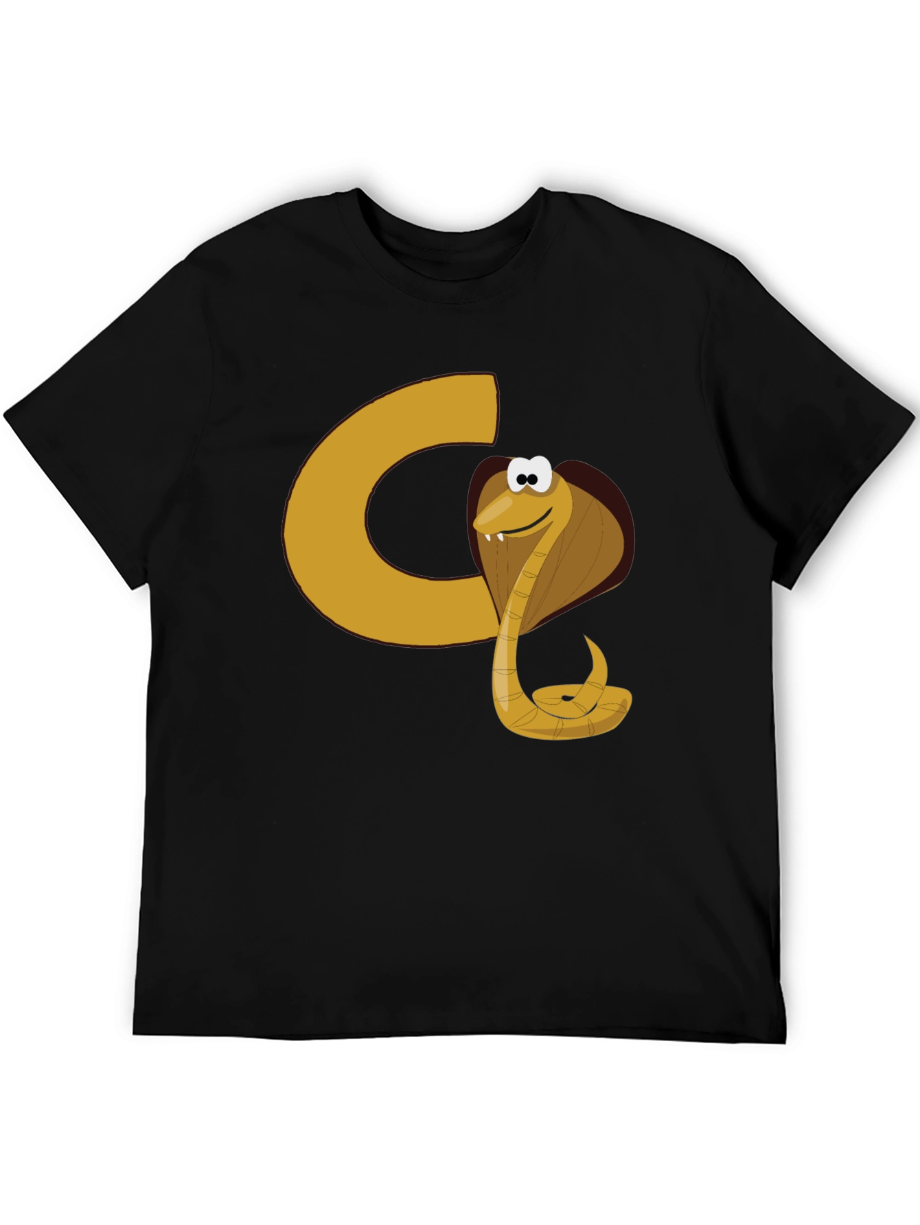 Cartoon Cobra Graphic Tee - Black