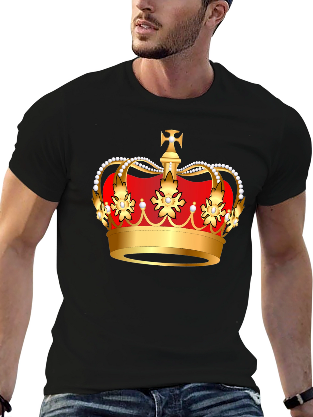 Royal Crown Graphic T-Shirt - Black Cotton Tee