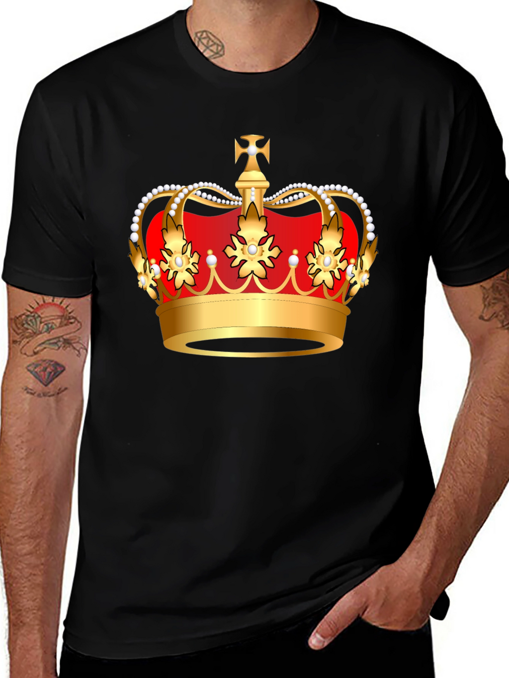 Royal Crown Graphic T-Shirt - Black Cotton Tee