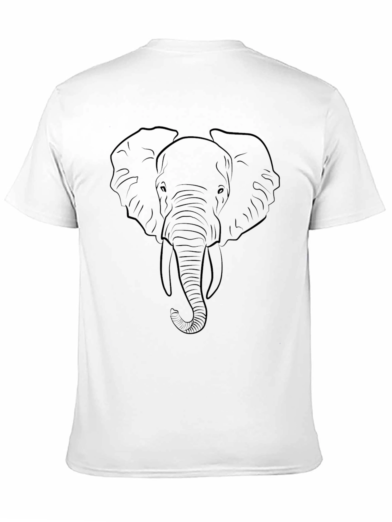 Elephant Outline Graphic T-Shirt - Black