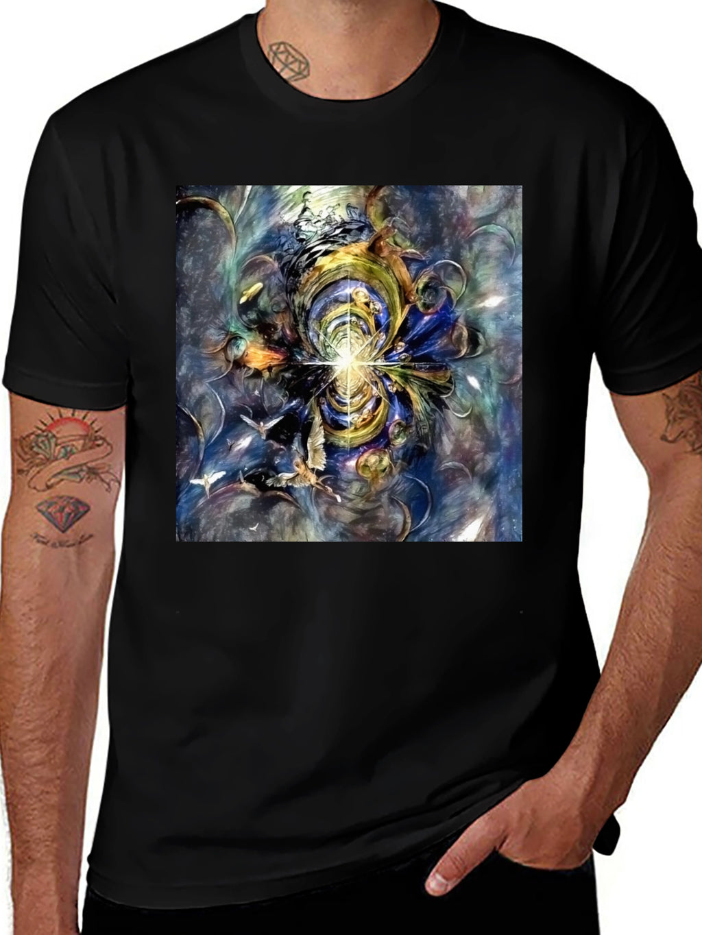 Abstract Art Tee - Black Graphic T-Shirt