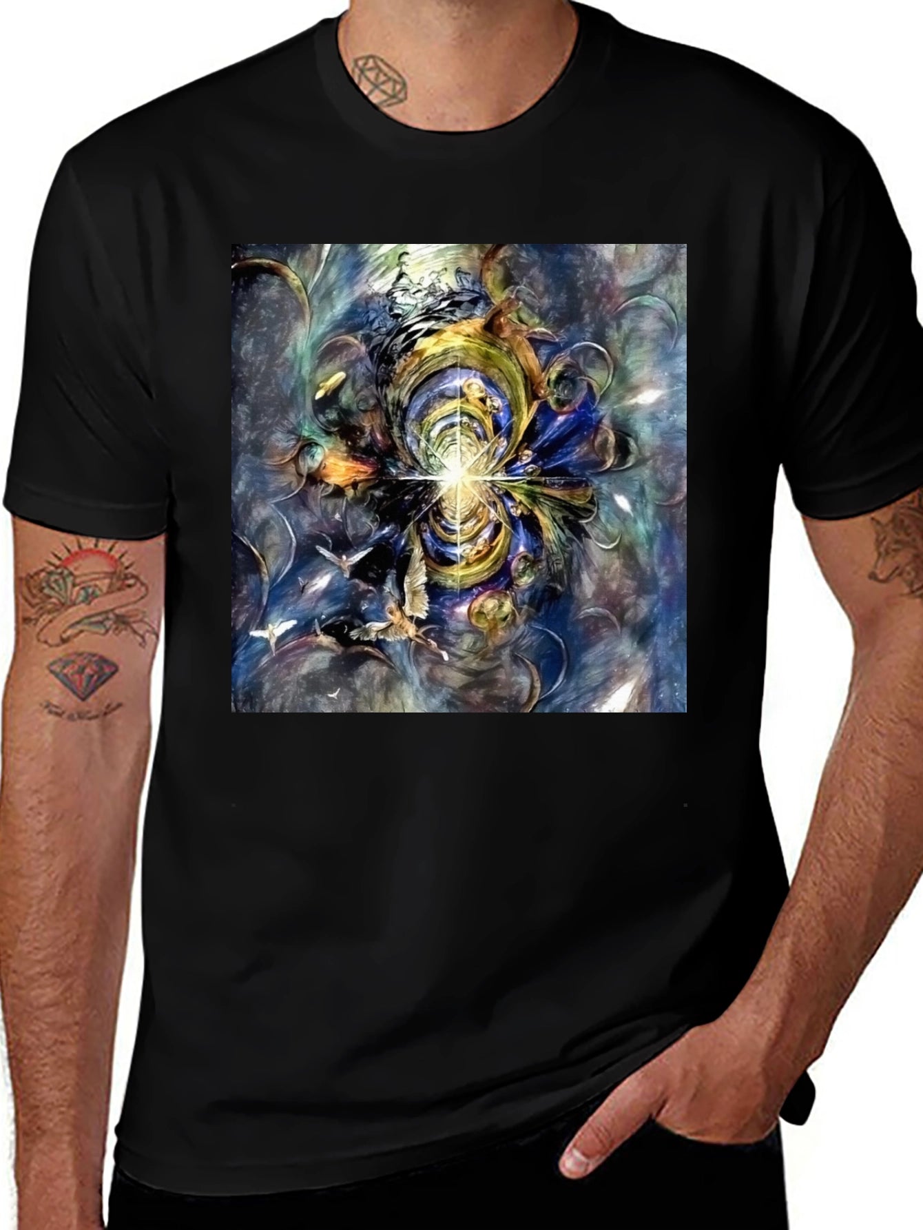 Abstract Art Tee - Black Graphic T-Shirt