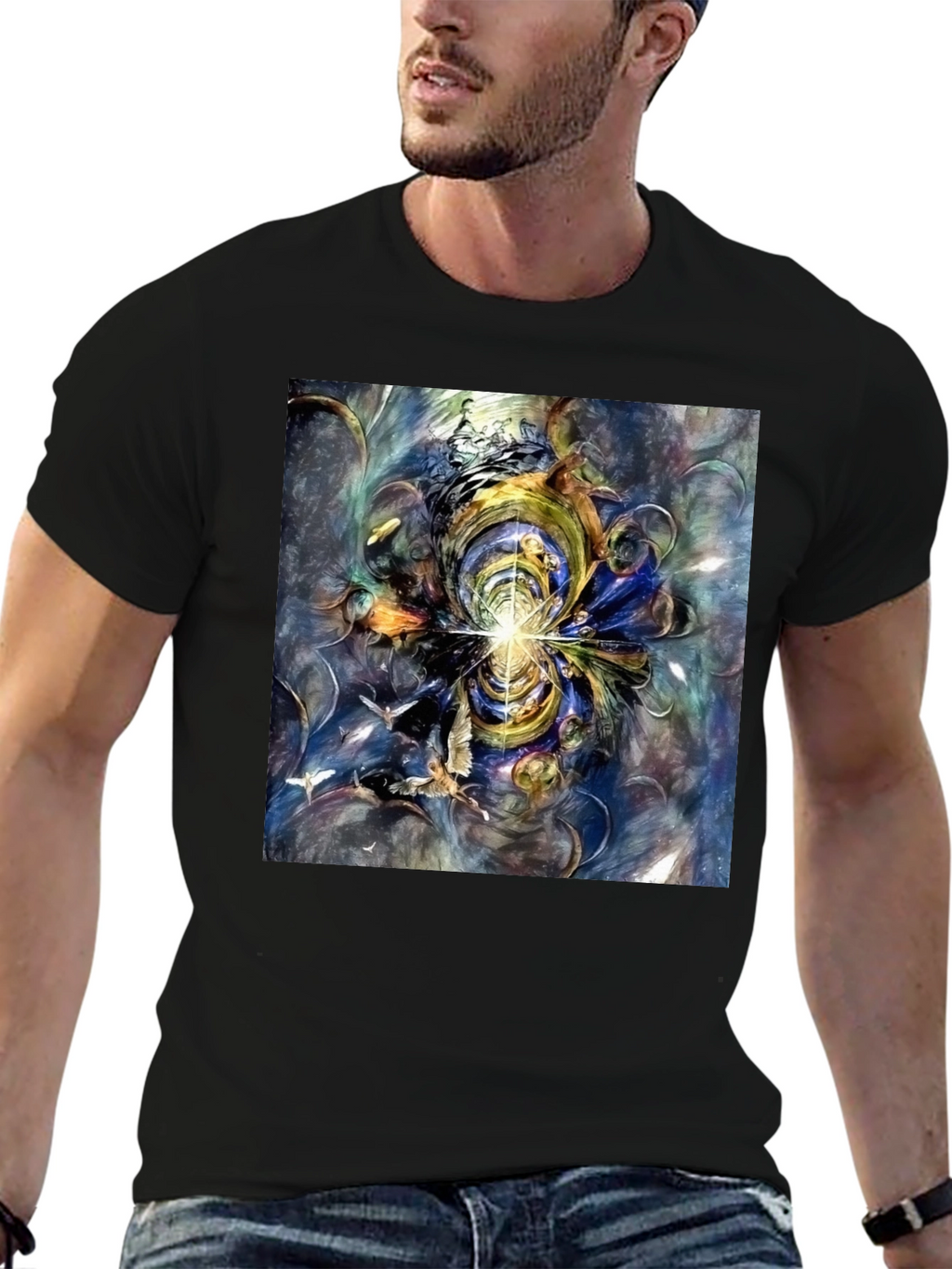 Abstract Art Tee - Black Graphic T-Shirt