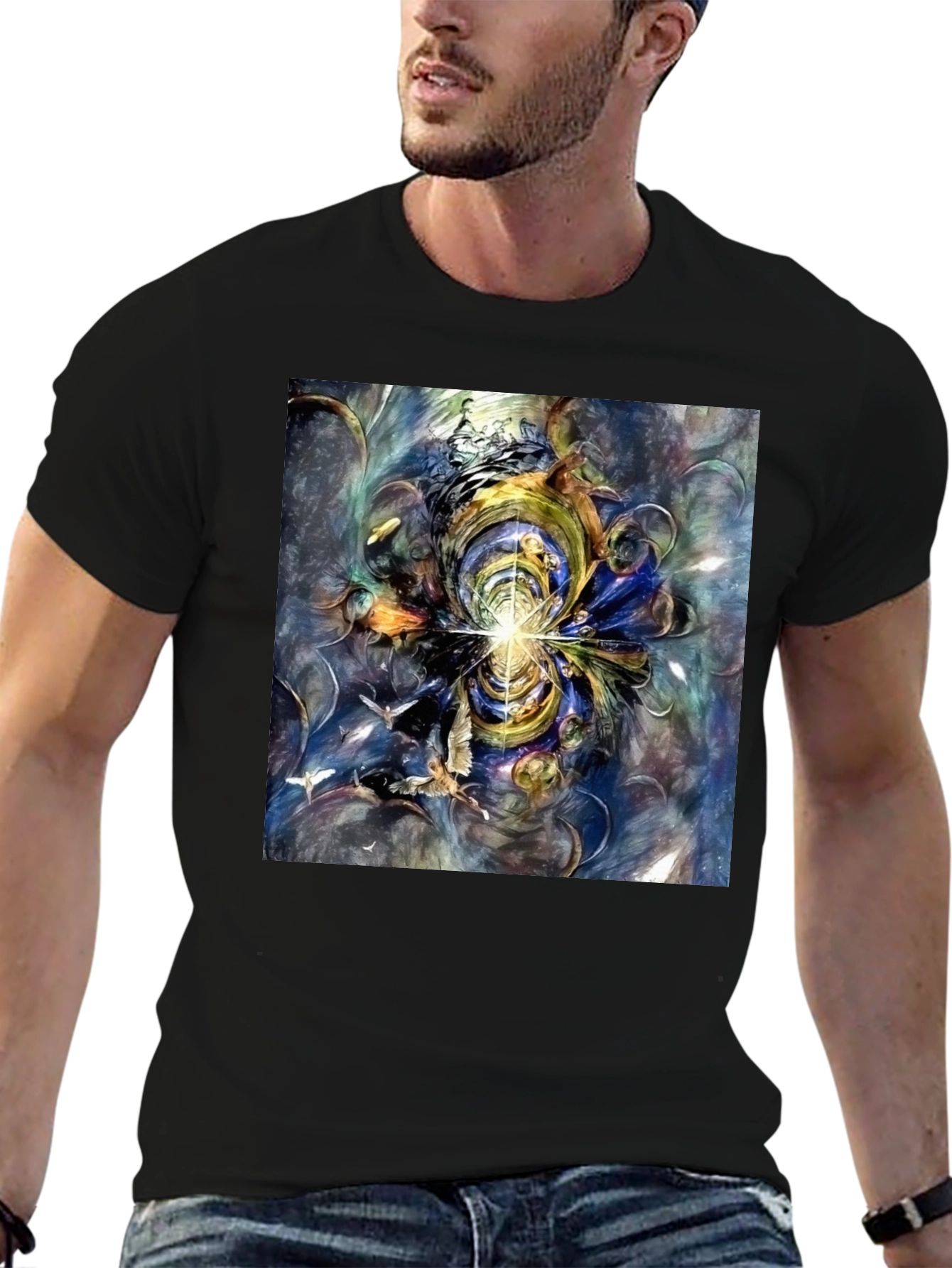 Abstract Art Tee - Black Graphic T-Shirt