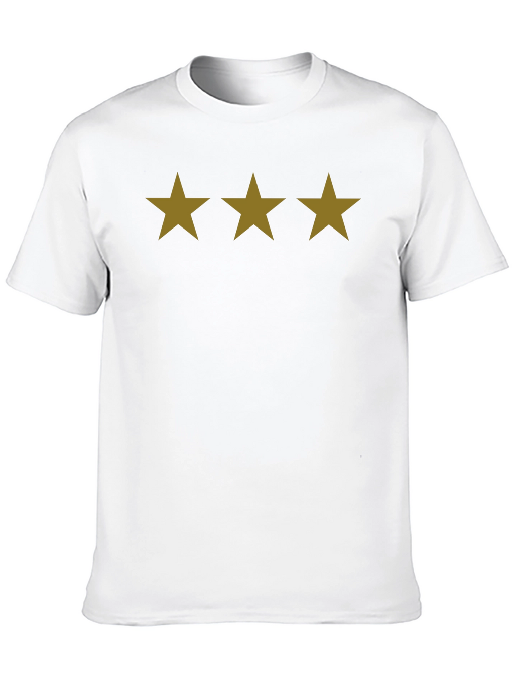 Three Star Black T-Shirt - Casual Cotton Tee