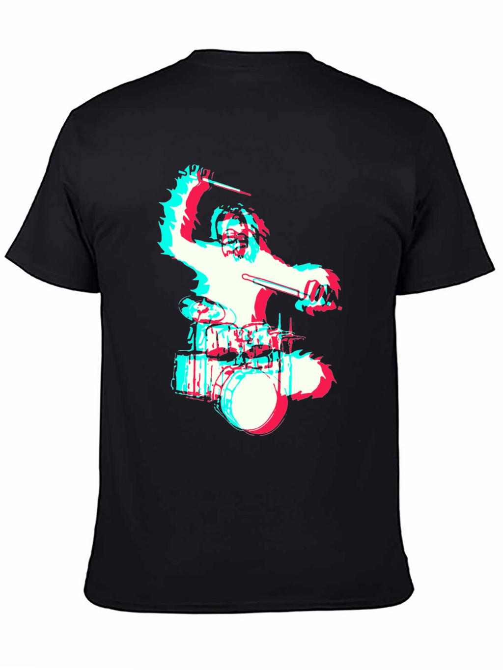Drummer Bigfoot Graphic Tee - Black Crew Neck T-Shirt