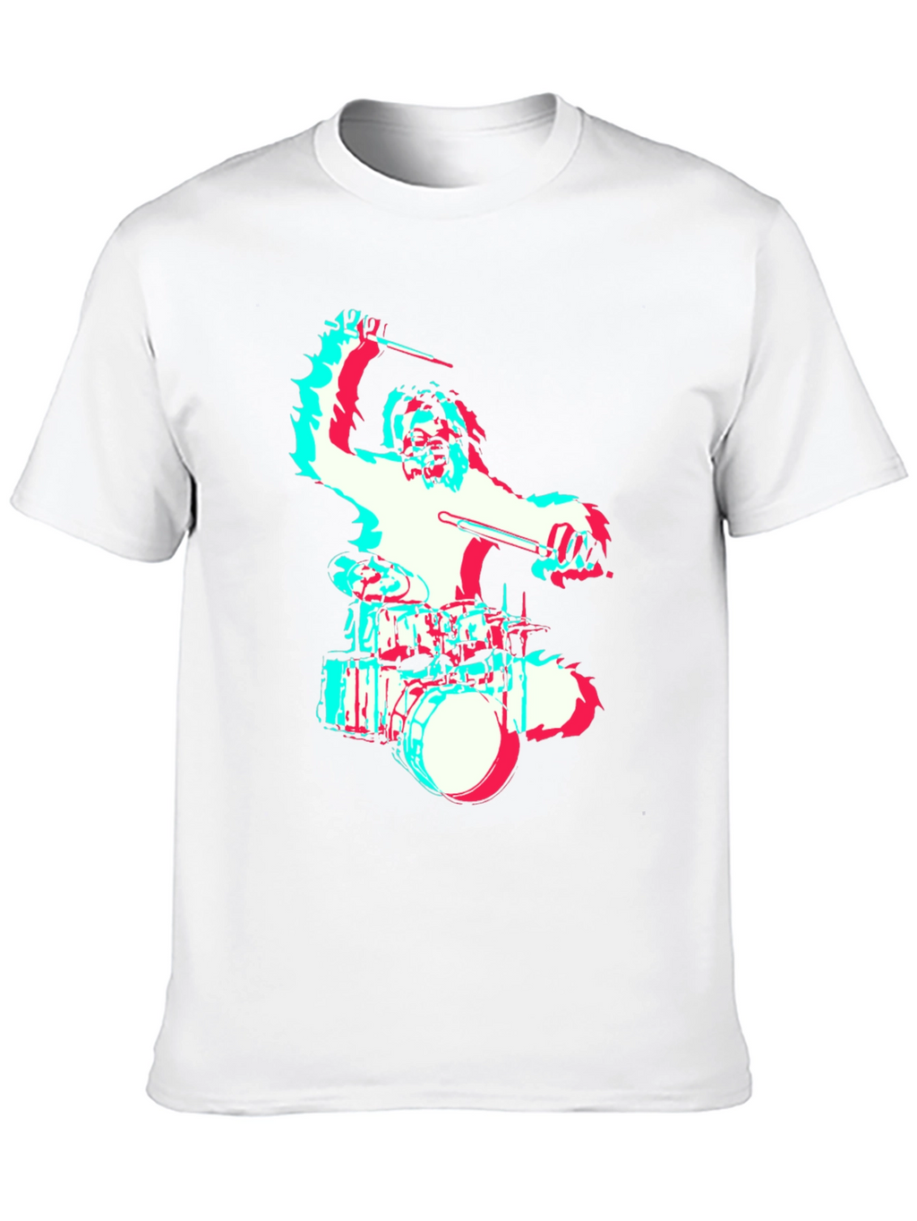 Drummer Bigfoot Graphic Tee - Black Crew Neck T-Shirt