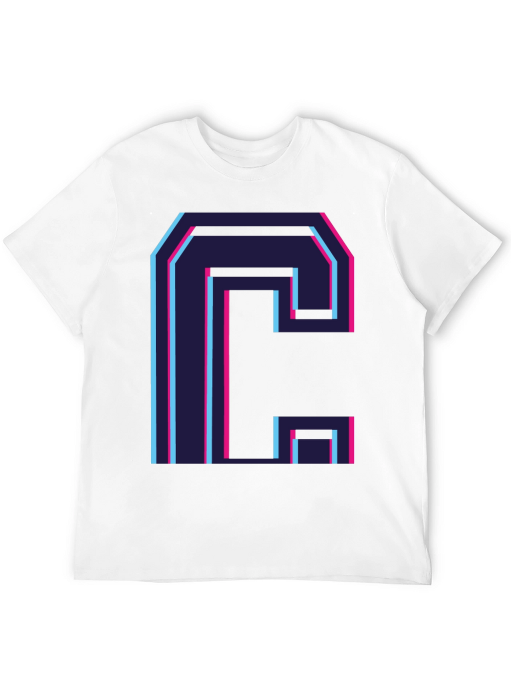 Retro C Letter Graphic Black Tee