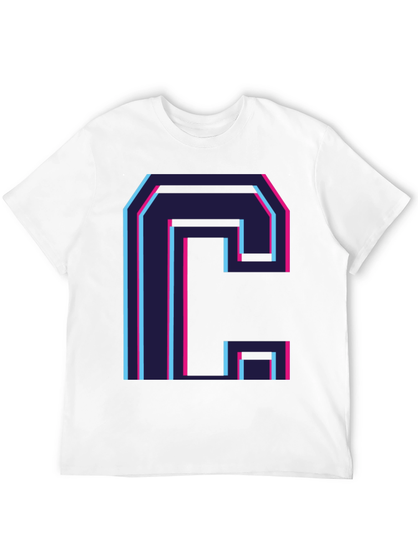 Retro C Letter Graphic Black Tee