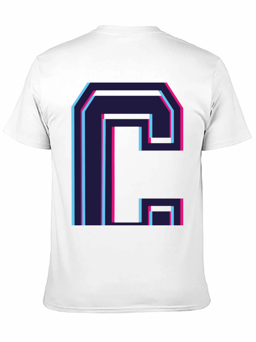 Retro C Letter Graphic Black Tee