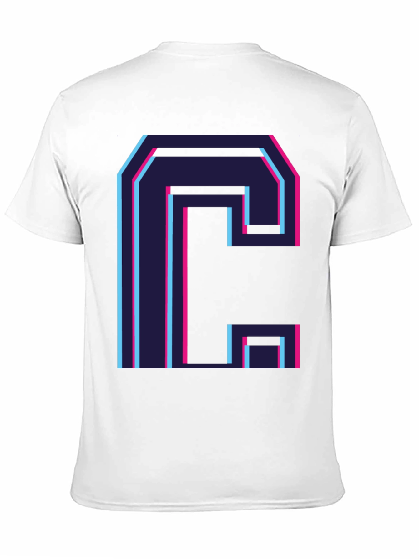 Retro C Letter Graphic Black Tee