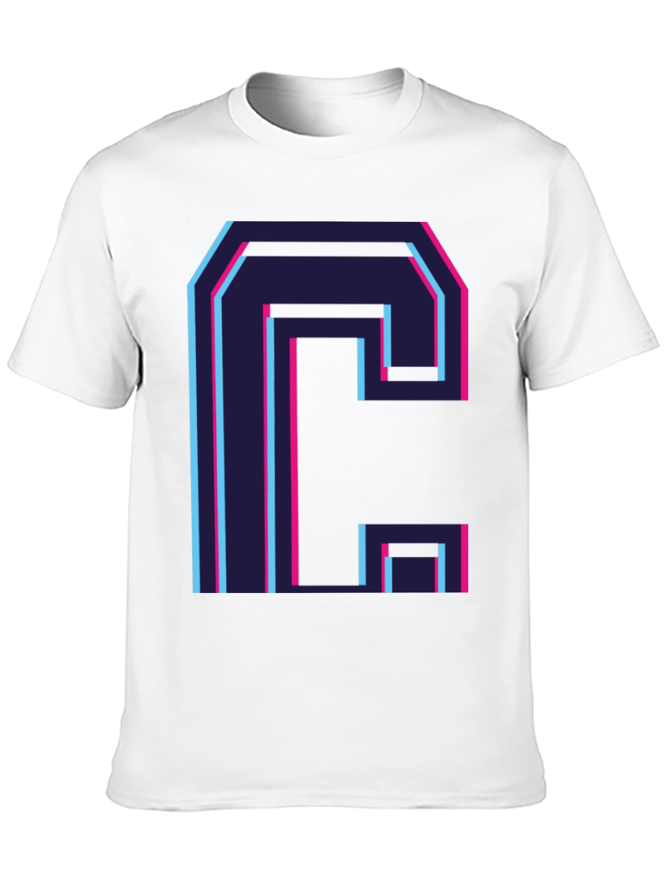Retro C Letter Graphic Black Tee