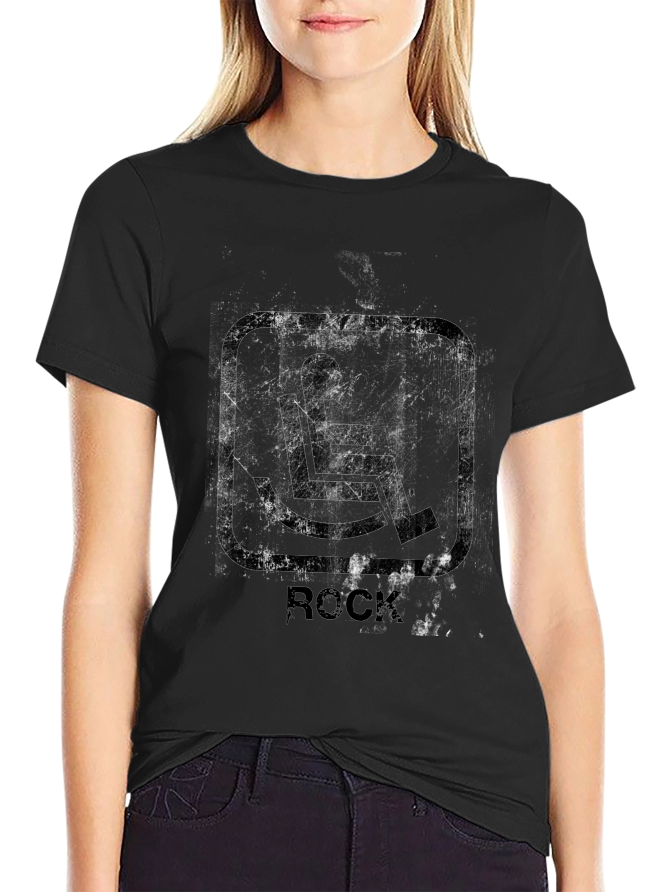 Rock n Roll Wheelchair T-Shirt - Distressed Graphic
