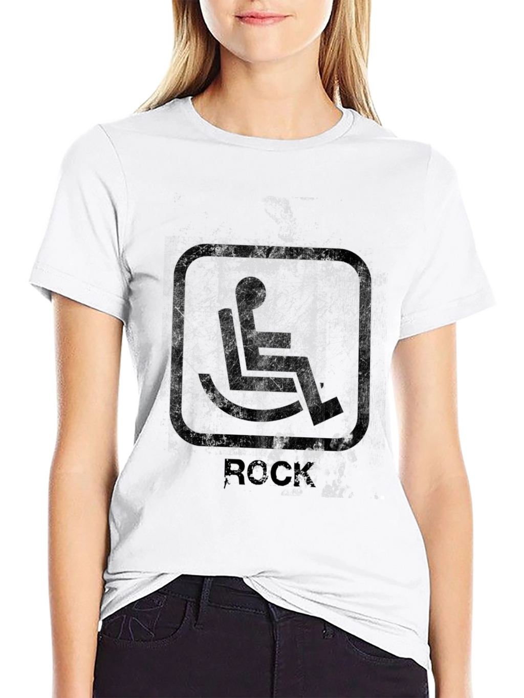 Rock n Roll Wheelchair T-Shirt - Distressed Graphic