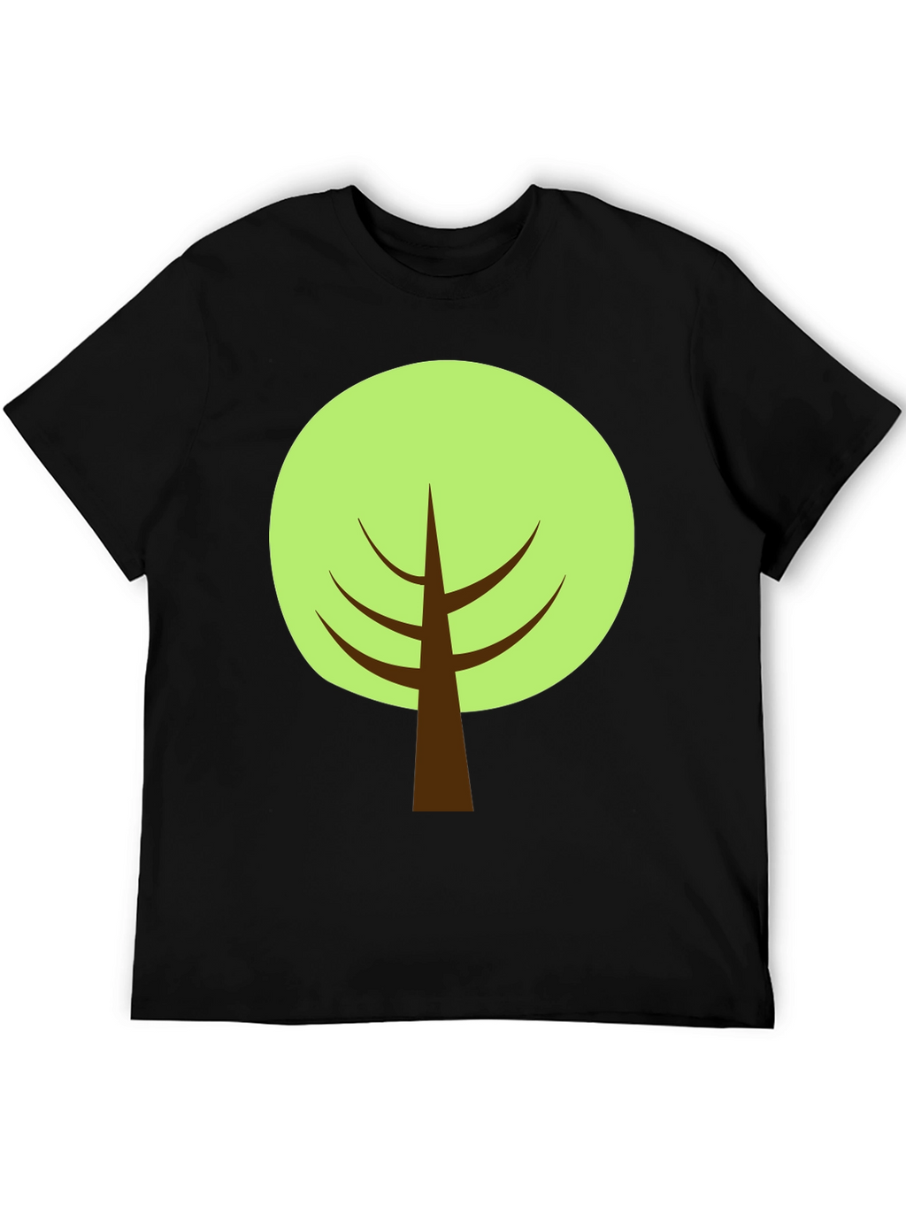 Cartoon Tree Graphic Tee - Black Cotton Blend Shirt