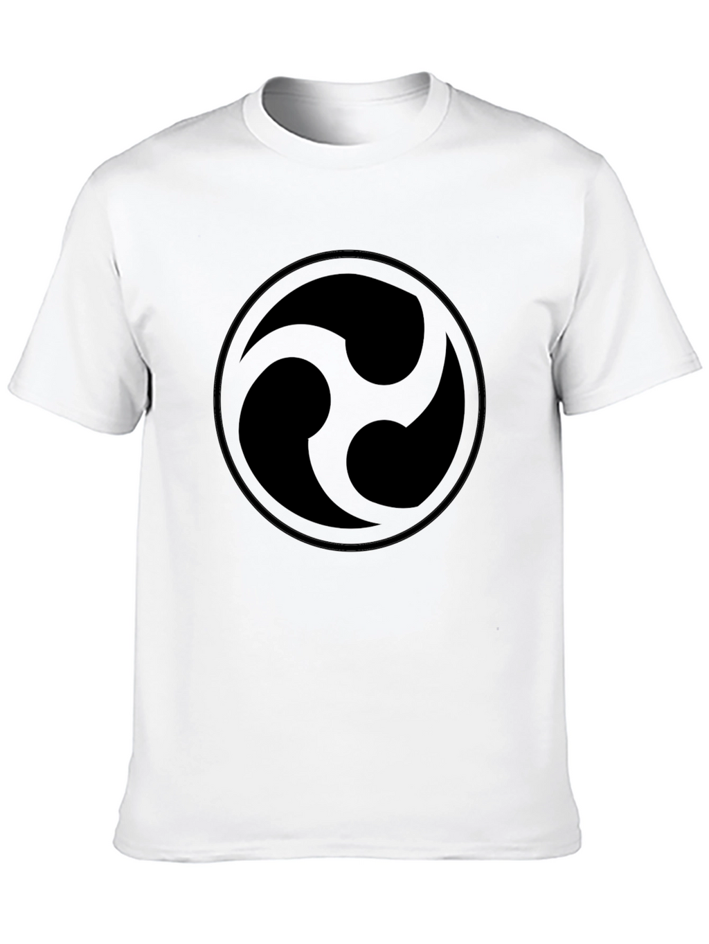 Black T-Shirt with Circular Abstract Design