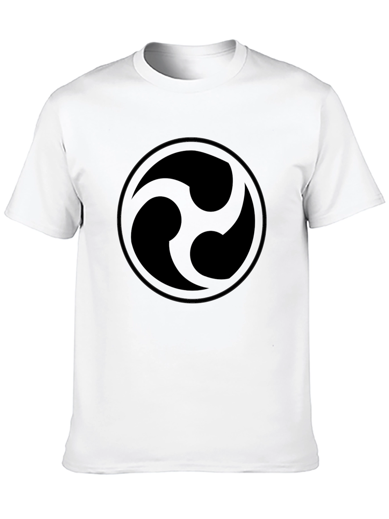 Black T-Shirt with Circular Abstract Design