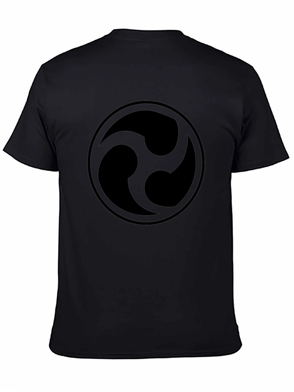 Black T-Shirt with Circular Abstract Design