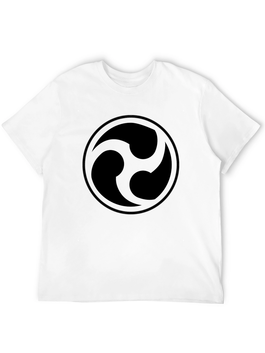Black T-Shirt with Circular Abstract Design