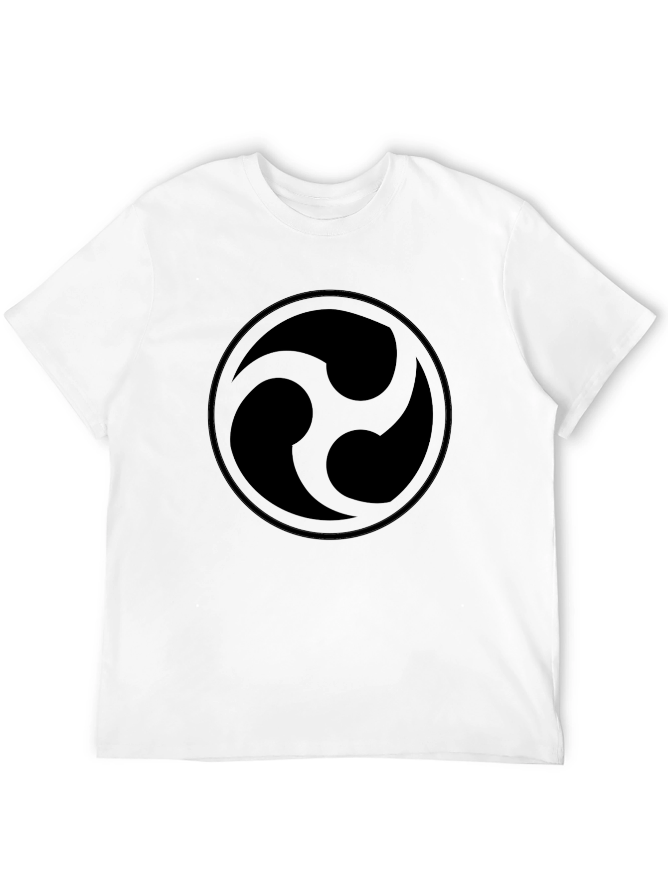 Black T-Shirt with Circular Abstract Design