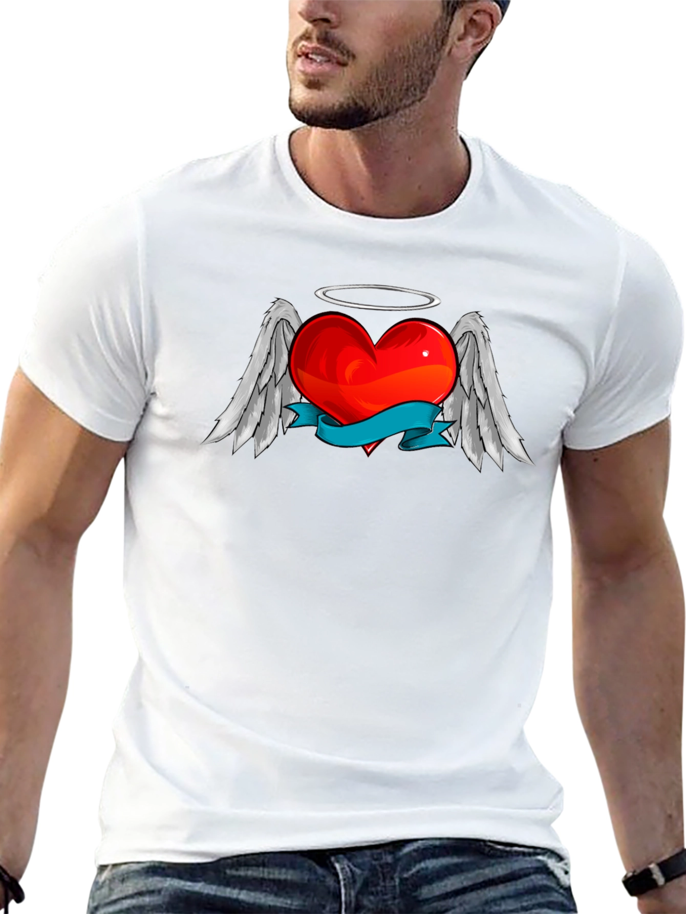 Angel Heart Graphic T-Shirt - Stylish Black Tee