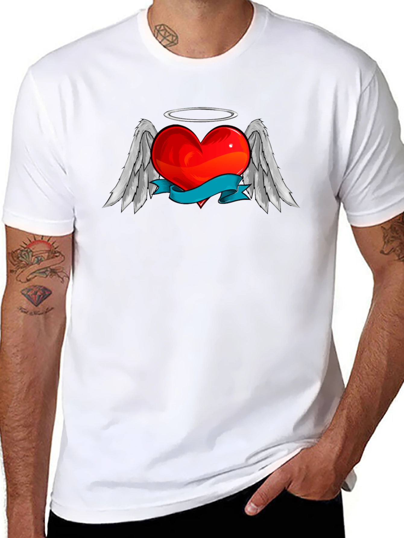 Angel Heart Graphic T-Shirt - Stylish Black Tee