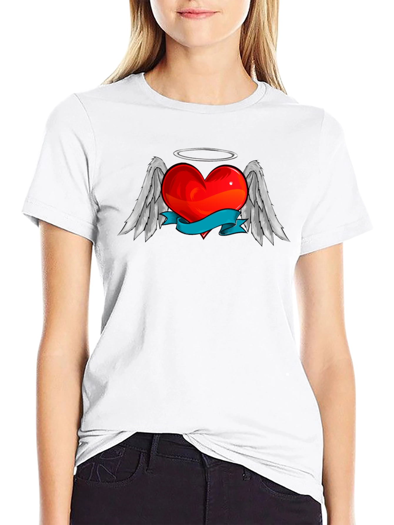 Angel Heart Graphic T-Shirt - Stylish Black Tee