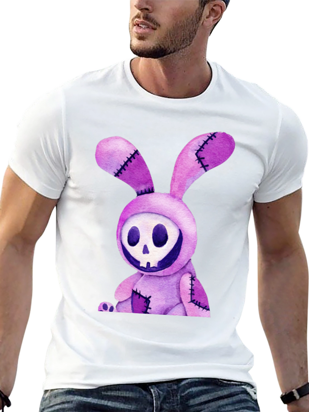 Creepy Bunny Skull Graphic Tee