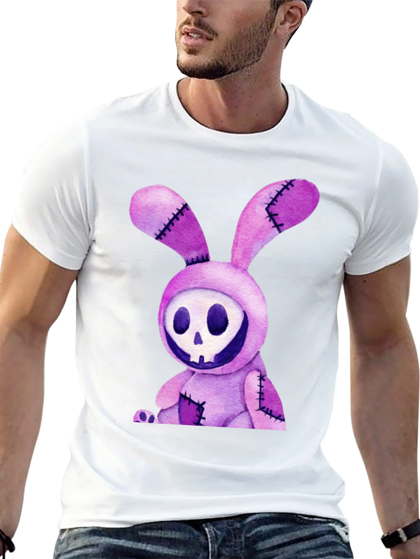 Creepy Bunny Skull Graphic Tee