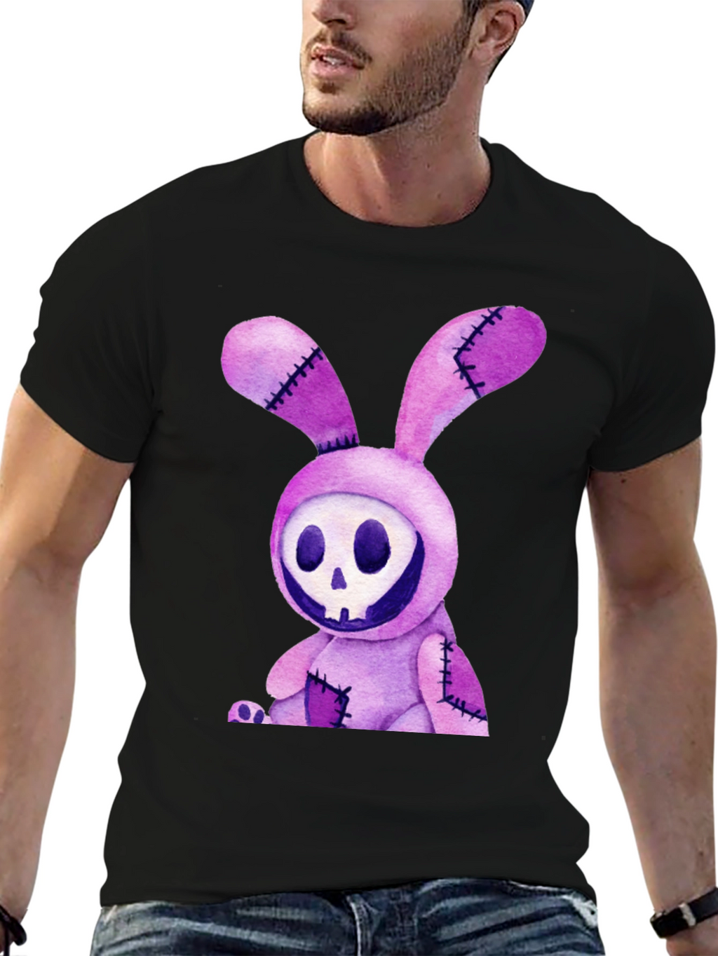 Creepy Bunny Skull Graphic Tee