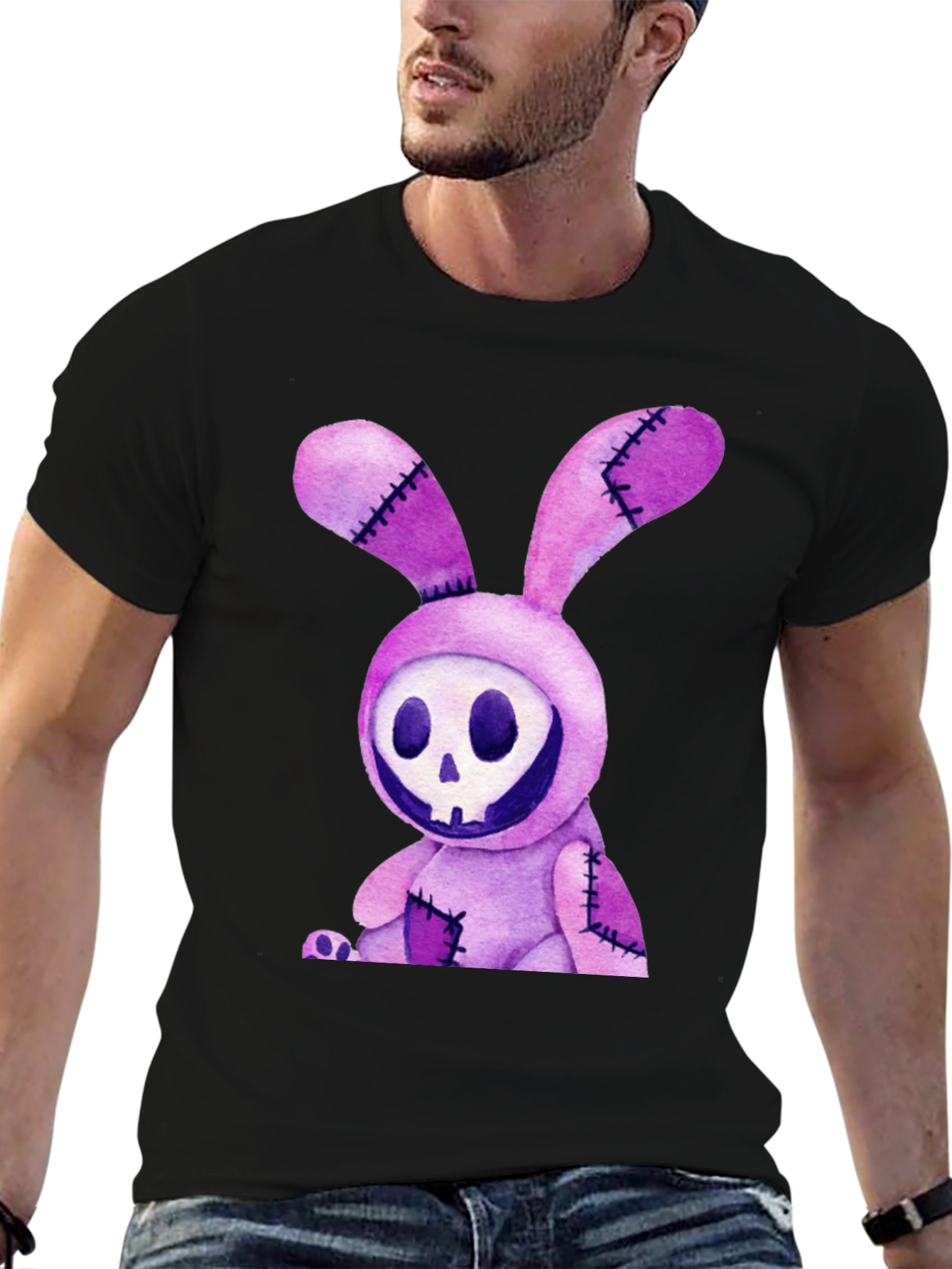 Creepy Bunny Skull Graphic Tee