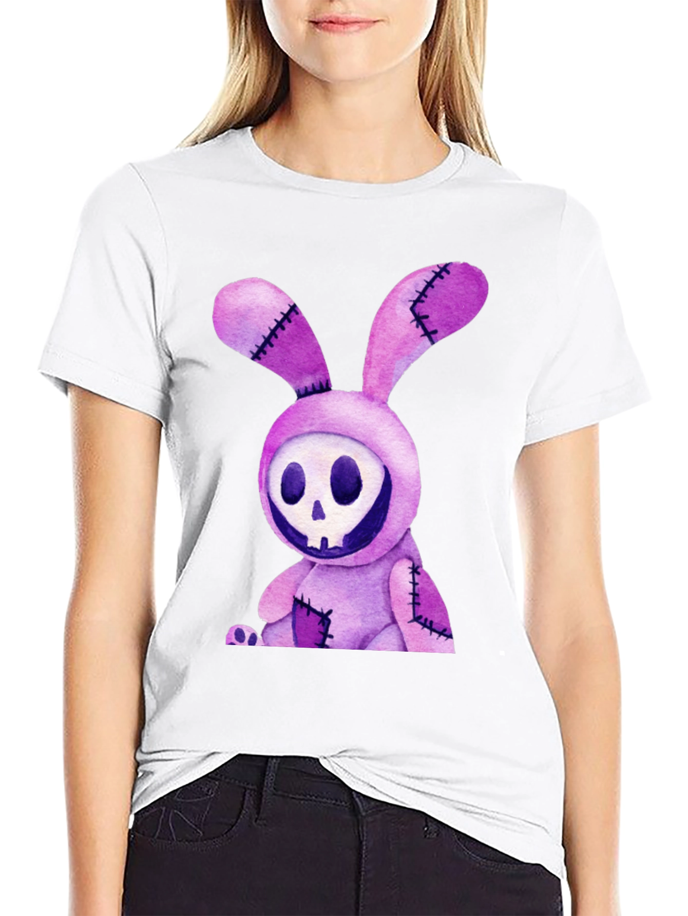 Creepy Bunny Skull Graphic Tee