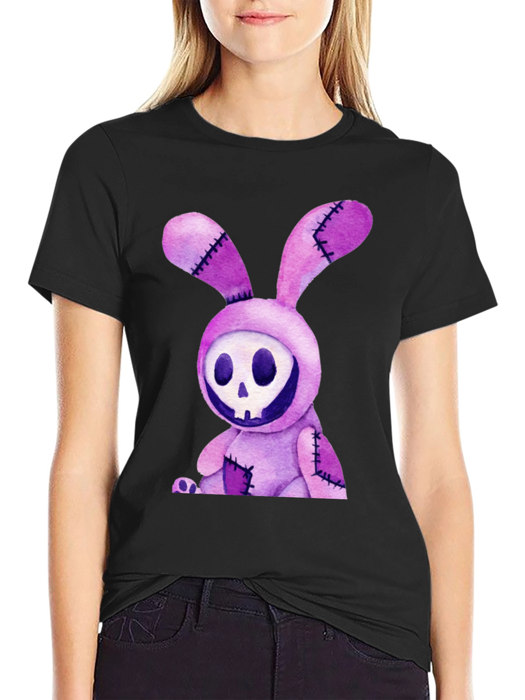 Creepy Bunny Skull Graphic Tee