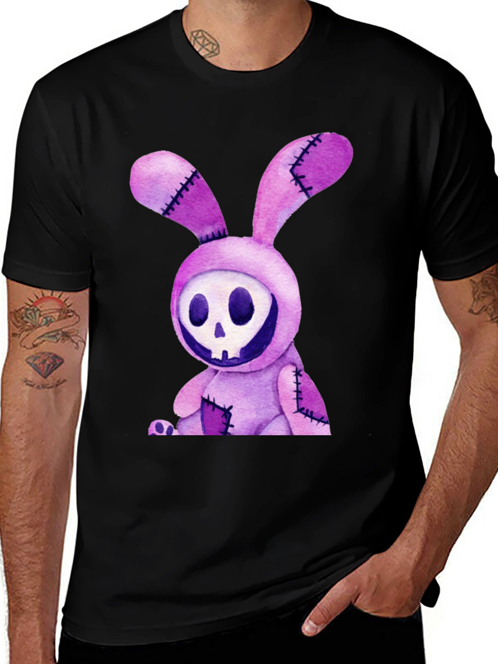 Creepy Bunny Skull Graphic Tee