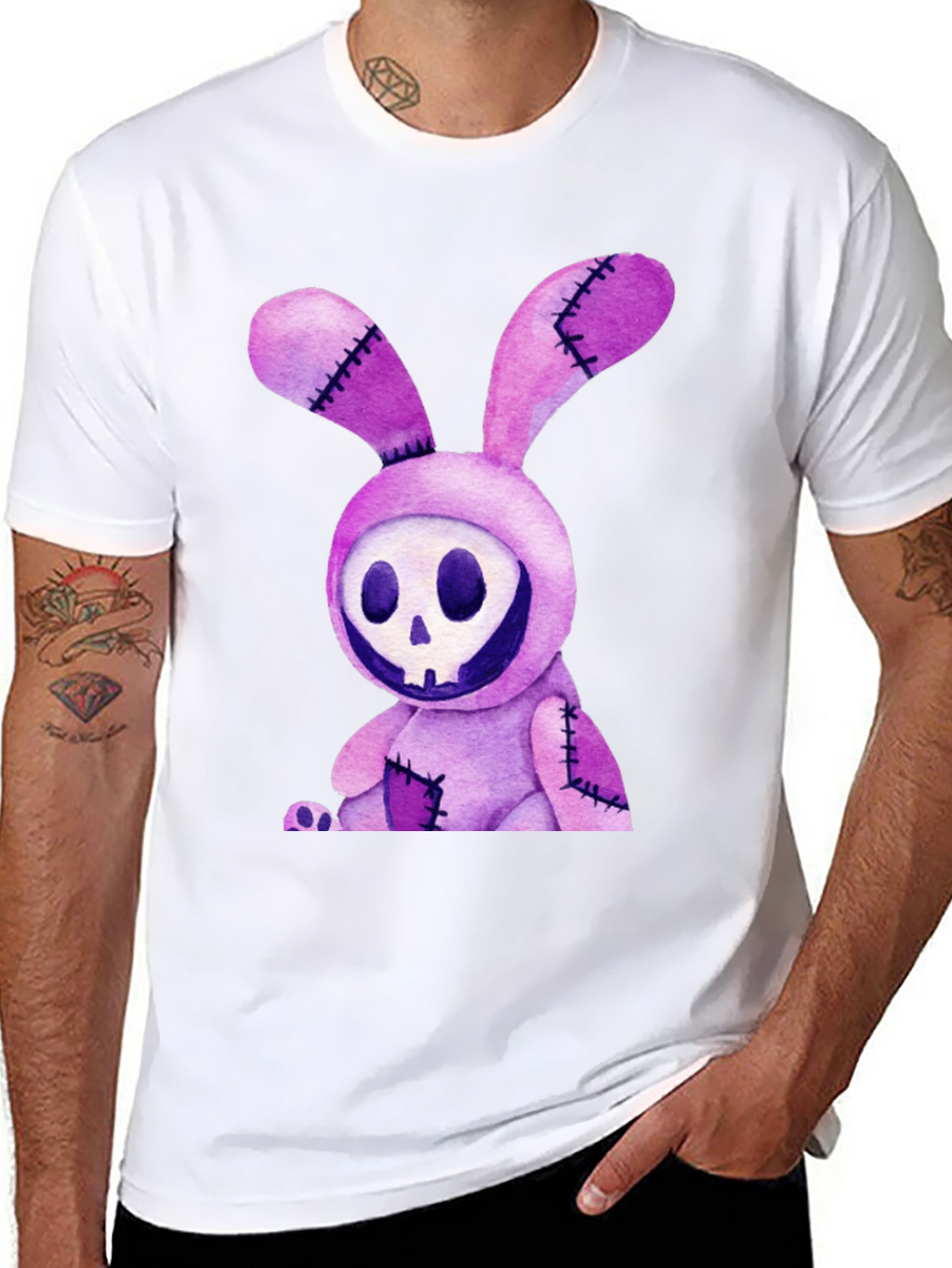 Creepy Bunny Skull Graphic Tee