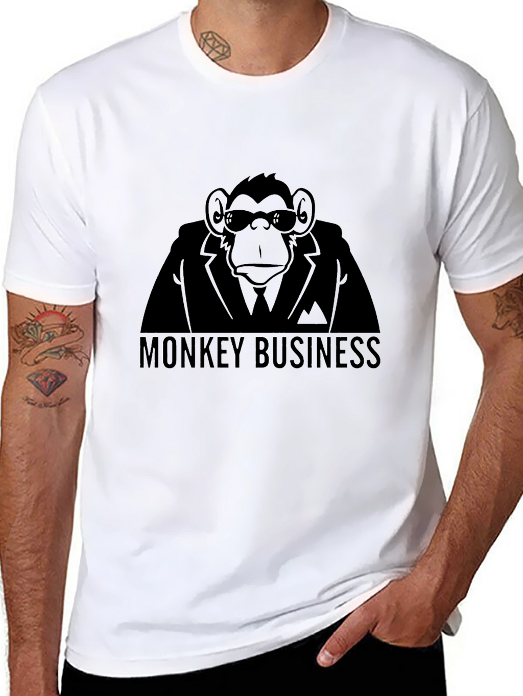 Monkey Business Graphic Tee - Black T-Shirt