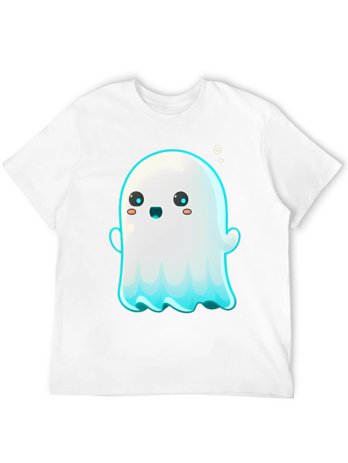 Cute Ghost Graphic Tee - Black Short Sleeve Shirt