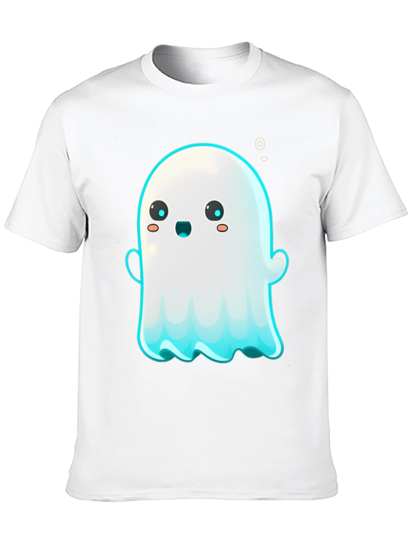 Cute Ghost Graphic Tee - Black Short Sleeve Shirt